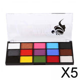 Maxbell 5xFace Body Paint palettes Facepaints Watercolor for Christmas Halloween