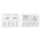 Maxbell 2 Pieces Geometric Silicone Pendant Mold DIY Jewelry Resin Craft Mould Tools