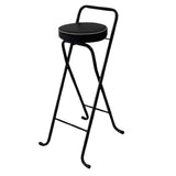 Maxbell Bar Stool Round Foldable Breakfast Bar Stool for Office Restaurant Garden Blacktube Blackseat