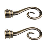 Maxbell Pair Window Curtain Pole End Drape Rod Finals Head Inner Dia. 22mm 2# Bronze - Aladdin Shoppers