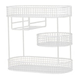Maxbell Three Tiered Wire Basket Stand Coffee Table Organizer for Snack Veggie Fruit White