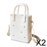 Maxbell 2xBeach Bag Waterproof Fashion Creative Women's Bag for Dating Daily Use White