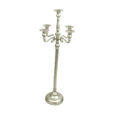 Maxbell Candle Holder with 5 Branches Candelabra Candlestick for Living Room Elegant Silvery 23x73cm