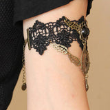 Maxbell Maxbell Retro Victorian Sexy Black Lace Armlet Armband Upper Arm Chain Party Costume