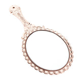 Maxbell Maxbell Antique Handheld Mirror with Embossed Rose Design for Makeup Rose Golden