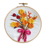 Maxbell 3 Sets Embroidery Starter Kit with Flower Pattern DIY Cross Stitch Crafts
