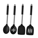 Maxbell 4Pcs Cooking Utensils Mixing Easy to Clean Spoons Stirring Nonstick Cookware Black