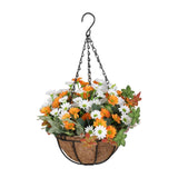 Maxbell Artificial Faux Hanging Plants Flowers Basket Hanging Planter for Patio Yard Style B