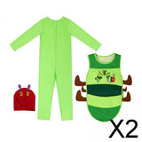 Maxbell 2xKids Caterpillar Costume Cosplay Costume Cute Clothing for Stage Performance S
