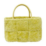 Maxbell Women Tote Bag Lightweight Female Hobo Bag Plush Bag for Shopping Street Yellow