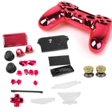 Maxbell Full Housing Shell Case Button for PS4 Controller - Red + 2x Thumbsticks