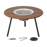 Maxbell Barbecue Grill Multifunctional Stable Cookware for Travel Backpacking Hiking wood 7 pieces