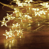 Maxbell 2 pcs Battery Powered Plastic Star Fairy Chain Lamp 2meter 20LED Warm White