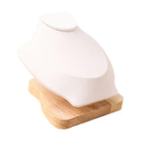 Maxbell Necklace Display Stand Jewelry Bust Holder Organizer for Bathroom Shelf Dorm White S