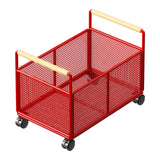 Under Desk Storage Box Bookshelf Toy with Handle Rolling File Organizer Cart 25cmx38cmx30cm