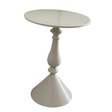 Maxbell Side Table Small End Table Round Bedside Table for Bedroom Small Place Hotel White