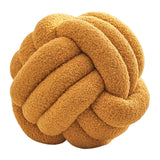 Knot Pillow Ball Decor Handmade Knotted Cushion for Nursery Couch Bed Yellow