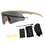 Maxbell Outdoor Goggles Hiking Sports Protector Non Slip Women Men Portable Anti Fog Khaki