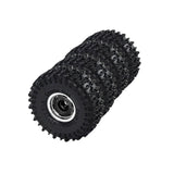 Maxbell 4Pcs RC Car Wheels and Tires 1.0" RC Crawler Car Tires for SCX24 1:24 RC Car Black