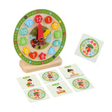Maxbell Wooden Clock Kids Toy Educational Gift for Playroom Kindergartner Boys Girls