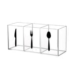 Maxbell Acrylic Cutlery Storage Organizer Bin Knife Spoon and Fork Holder for Indoor Clear
