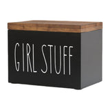Maxbell Tampon Holder Rustic Wood Bathroom Storage Bin for Women Girl Bathroom