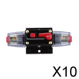Maxbell 10xManual Reset Circuit Breaker 12v/24v Car Auto Boat Audio Fuse Holder 40A