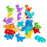 Wood Animal Blocks Montessori Dinosaur Animal Stacking Blocks Preschool