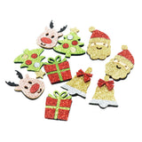 Maxbell 10 Pieces Glitter Santa Xmas Tree Non-woven Fabric for DIY Hair Accessories