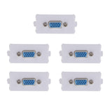 Maxbell 5 Packs VGA Wall Socket Module Wallplate Plug with Frame Directly Plug Type