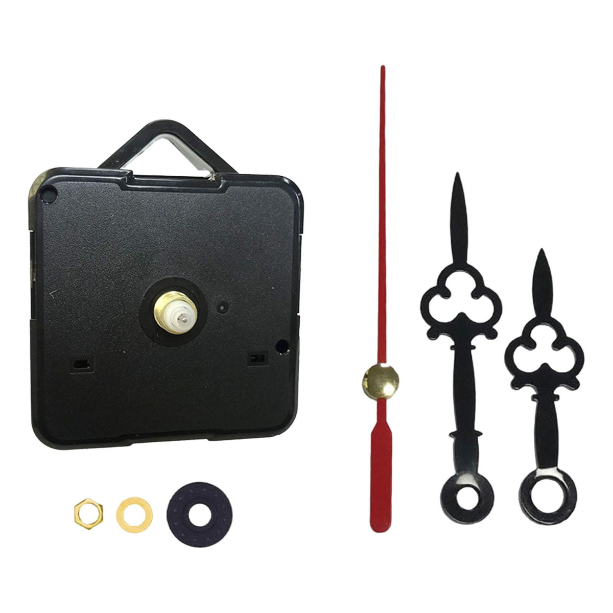 Wall Clock Movement Mechanism Battery Operated Silent Sweep Repair Parts Black Red 3 Pointer