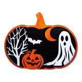 Maxbell Halloween Wooden Pumpkin Plaque Spooky Wood Cutout for Fall Party Favor Wall Style B