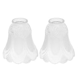 Maxbell 2 Pieces #1 Frosted Glass Ribbed Bell Light Shades Chandelier Lamp Pendant