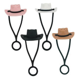 Maxbell 4 Pieces Silicone Cowboy Hat Straw Covers for Family Gatherings Outdoor Home