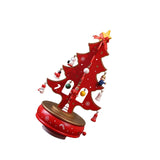 Christmas Tree Music Box with Figurines Ornaments for Office Cabinet Bedroom 14cmx27cm