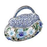 Maxbell Small Trinket Box Ornament Rings Holder for Tabletop Collectible Centerpieces blue