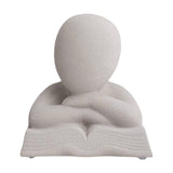 Maxbell Maxbell Modern Abstract Figurine Sculpture Home Decor Ceramic Statue for Bookshelf Grey, Reading