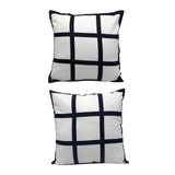 Maxbell 2x Sublimation Blank Throw Pillow Cushion Cover 40x40cm DIY (Black White)