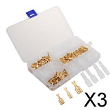 Maxbell 3x150 Sets 2.8mm 4.8mm 6.3mm Female Spade Crimp Terminals with Sleeves Gold