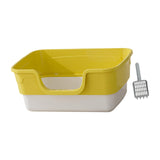 Maxbell Cat Litter Box Anti Splashing Cat Bedpan Sturdy Pet Supplies Cats Litter Pan L Yellow