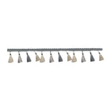 Maxbell Long Fringe Trim 3.5'' Wide Polyester Tassel for Dress Home Decor Lamp Shade grey
