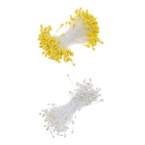Maxbell 340pcs Yellow+ White Mini Bouquet Artificial Flower Stamen Millinery Sugarcraft