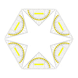 Maxbell 6Pcs Set Square Protractor Measurement Tool Geometry Drafting Triangle Ruler