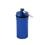 Maxbell Maxbell Airtight Pill Box Case Holder Container Alloy Capsule Bottle Keychain Blue
