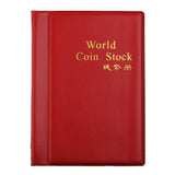 Maxbell Mini Penny Money Pocket Storage Coin Album Book 120 Holders Collection Red