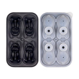 Maxbell Silicone Chilled Cube Tray DIY Funny 3D Pet Shaped for Lemonade Coffee Drink Black