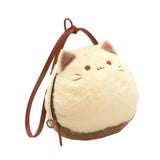 Maxbell Cat Plush Purse Funny Decorative Cartoon Handbag for Traveling Festival Work 18cmx11cmx17cm