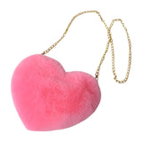 Maxbell Heart Shaped Crossbody Bag for Women Lightweight Satchel Wallet Furry Purse