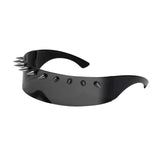 Maxbell Maxbell Studded Biker Glasses Studded Sunglasses for Beach Party Music Festival 10 Rivet Black Gray