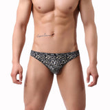Maxbell Maxbell Men Sexy Underwear Low-rise Leopard Briefs Underpants Bikini Underpants XL